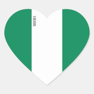 Nigeriaanse vlag Patriotic Hart Sticker