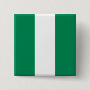 Nigeriaanse vlag vierkante button 5,1 cm