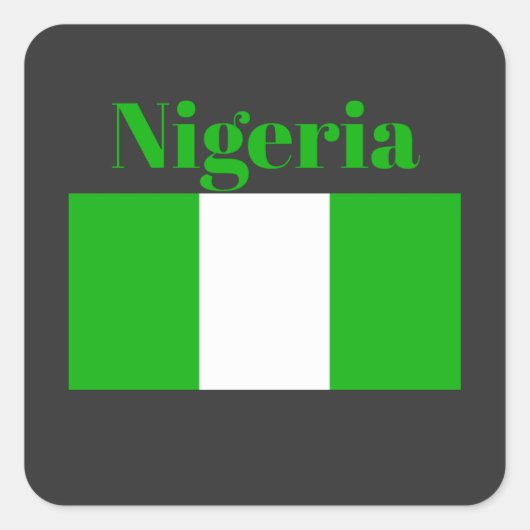 Nigeriaanse vlag vierkante sticker (Voorkant)