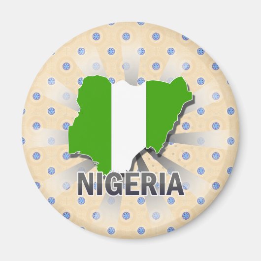 Nigeriaanse vlaggenkaart 2.0 magneet (Voorkant)