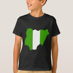 Nigeriaanse vlagkaart t-shirt