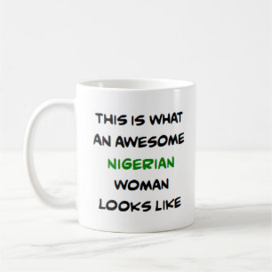 Nigeriaanse vrouw, geweldig koffiemok