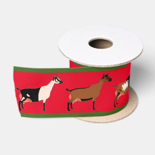 Nigerian Dwarf Dairy Goat Red & Green Kerstmis Lint