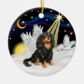 Night Angel - Cavalier King Charles (tri) Keramisch Ornament (Voorkant)