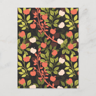 Night Apple Tree Orchard Floral Garden Pattern Briefkaart