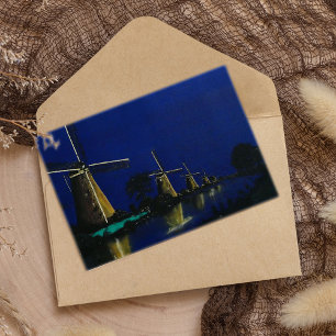 Night at Kinderdijk Briefkaart