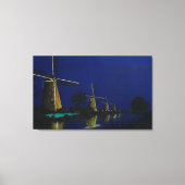 Night at Kinderdijk Canvas Afdruk (Voorkant)