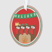 Night Before Christmas Kissing Muizen · 4 kousen Ornament (voorkant)