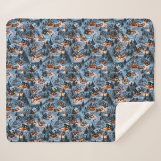 Night Before Christmas - Twilight Serenity Sherpa Deken (Voorkant (horizontaal))