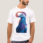 Night Bloom Pigeon – Botanical Gradient Illustrati T-shirt (Voorkant)