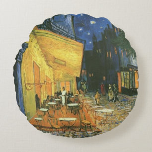 Night Cafe Painting van Van Gogh Rond Kussen