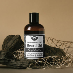 Night Camouflage Baard Olielabels met ingrediënten Sticker