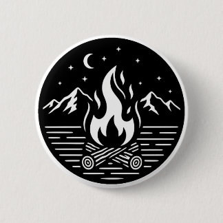 Night Campfire Adventure Pin Ronde Button 5,7 Cm