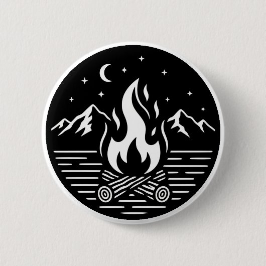 Night Campfire Adventure Pin Ronde Button 5,7 Cm (Voorkant)