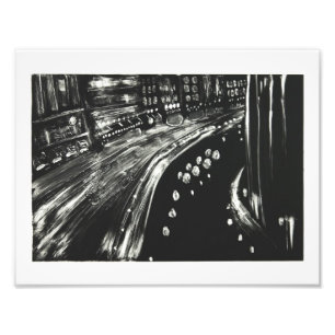 Night Canal Foto Afdruk