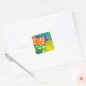 Night Cat Vierkante Sticker (Envelop)