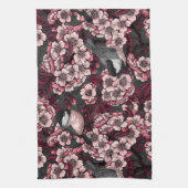 Night cherry tuin theedoek (Verticaal)