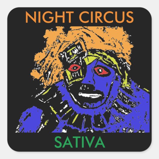 NIGHT CIRCUS SATIVA VIERKANTE STICKER (Voorkant)