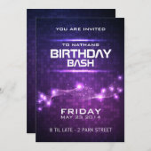 Night Club Style Anniversaire Invitation (Devant / Derrière)