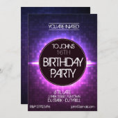 Night Club Style Anniversaire Invitation (Devant / Derrière)