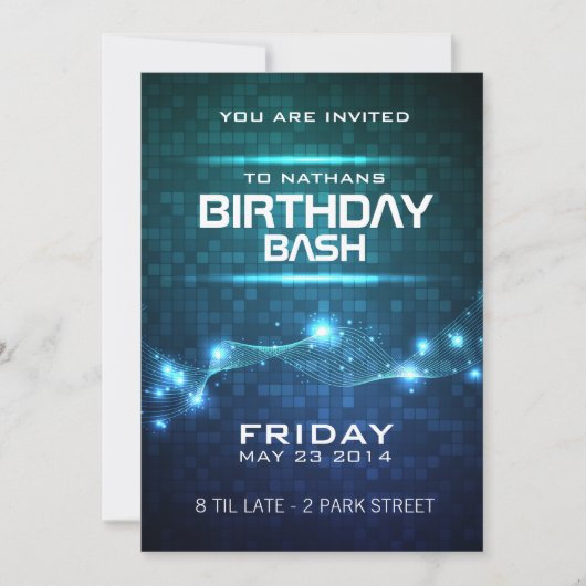 Night Club Style Anniversaire Invitation (Devant)