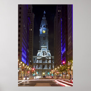 Night Color Broad St. Foto van Joe Dantone Poster
