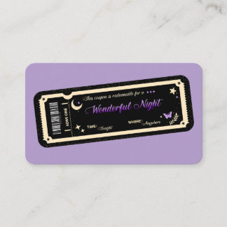  Night coupon Visitekaartje