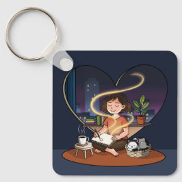 Night Creator Cozy Heart Window Art Sleutelhanger