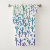 Night Desert Cactus Aquarelle Motif Rainbows (En situation)