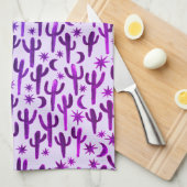 Night Desert Saguaro Cacti Pattern Waterverf Theedoek (Quarter Fold)