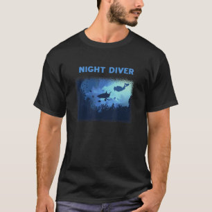 Night Diver Scuba Diving Underwater Snorkel Vacati T-shirt