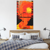 "Night Falls", acrylic, experimental series Canvas Afdruk (Insitu (Slaapkamer))