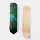 Night Fantasy Blue Woman in Trees Skateboard Deck (Voorkant)