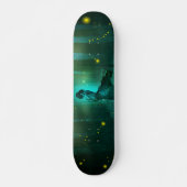 Night Fantasy Blue Woman in Trees Skateboard Deck (Voorkant)