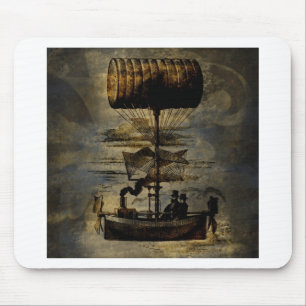 Night Flight Steampunk Flying Machine Muismat