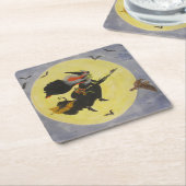 "Night Flight!" Vierkante Kartonnen Onderzetter (Schuin)