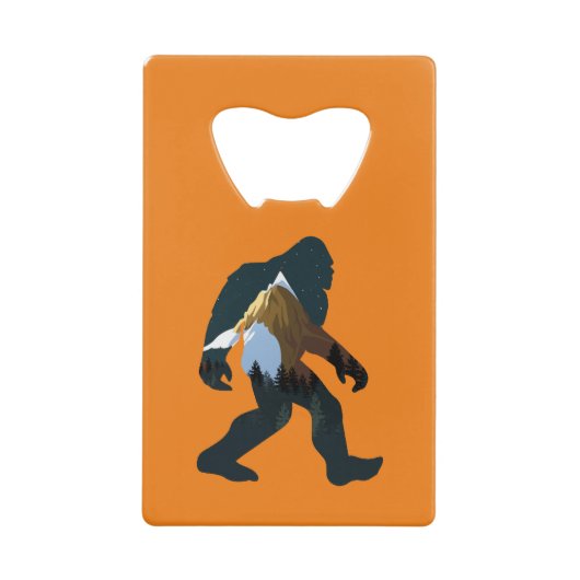 Night Forest Bigfoot Kredietkaart Flessenopener (Voorkant)