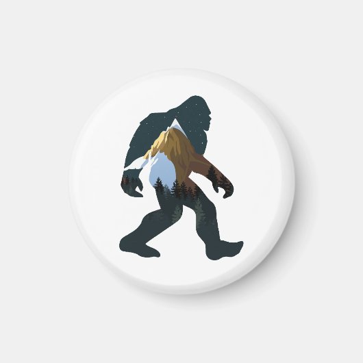 Night Forest Bigfoot Magneet (Voorkant)