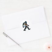 Night Forest Bigfoot Ronde Sticker (Envelop)