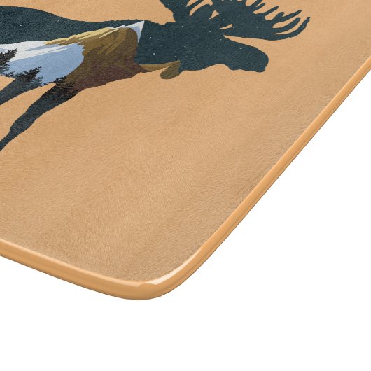 Night Forest Moose Snijplank (Hoek)