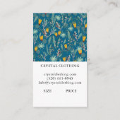 Night Garden Botanical Chic Modern Hang Tag Visitekaartje (Achterkant)