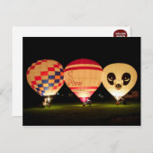 Night Glow-ballon Briefkaart (Voorkant / Achterkant)