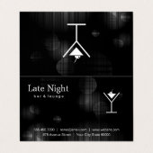 Night Glow Martini Logo Visitekaartjes (Buitenkant ongevouwen)