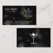 Night Glow Martini Sign Visitekaartje (Voorkant / Achterkant)