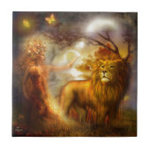 Night Goddess en Lion Tegeltje (Voorkant)