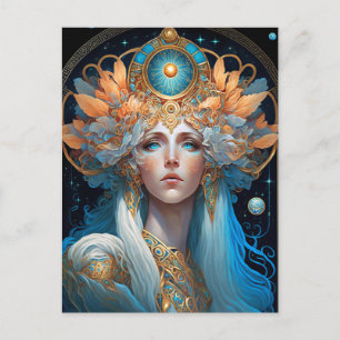 Night Goddess Queen Fantasy Art Briefkaart