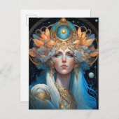 Night Goddess Queen Fantasy Art Briefkaart (Voorkant / Achterkant)