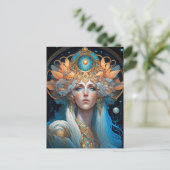 Night Goddess Queen Fantasy Art Briefkaart (Staand voorkant)
