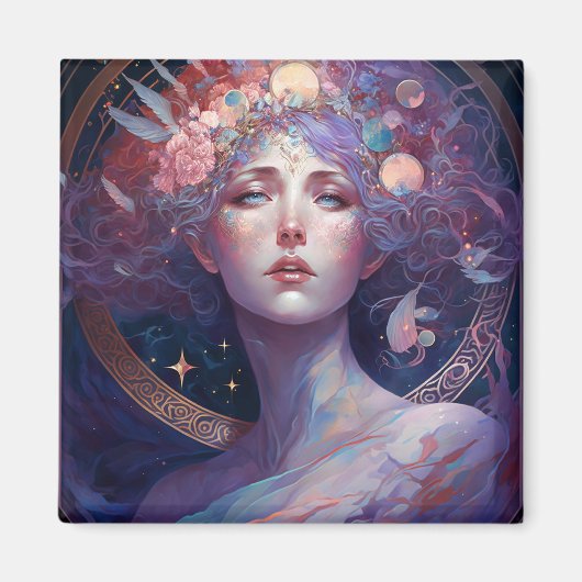 Night Goddess Queen Fantasy Art Magnet Magneet (Voorkant)