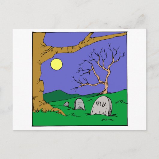 Night Graveyard Briefkaart (Voorkant)